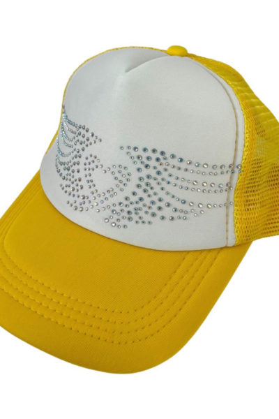 Yellow trucker cap angel